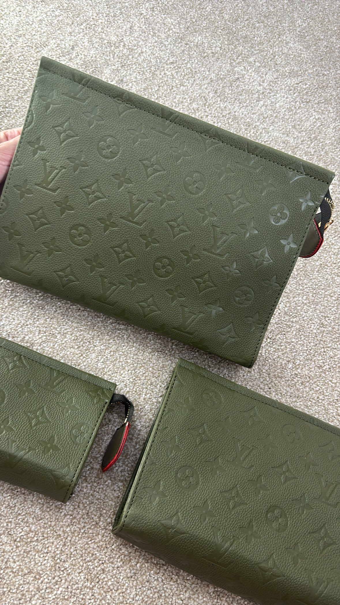 Khaki 3 piece clutch set