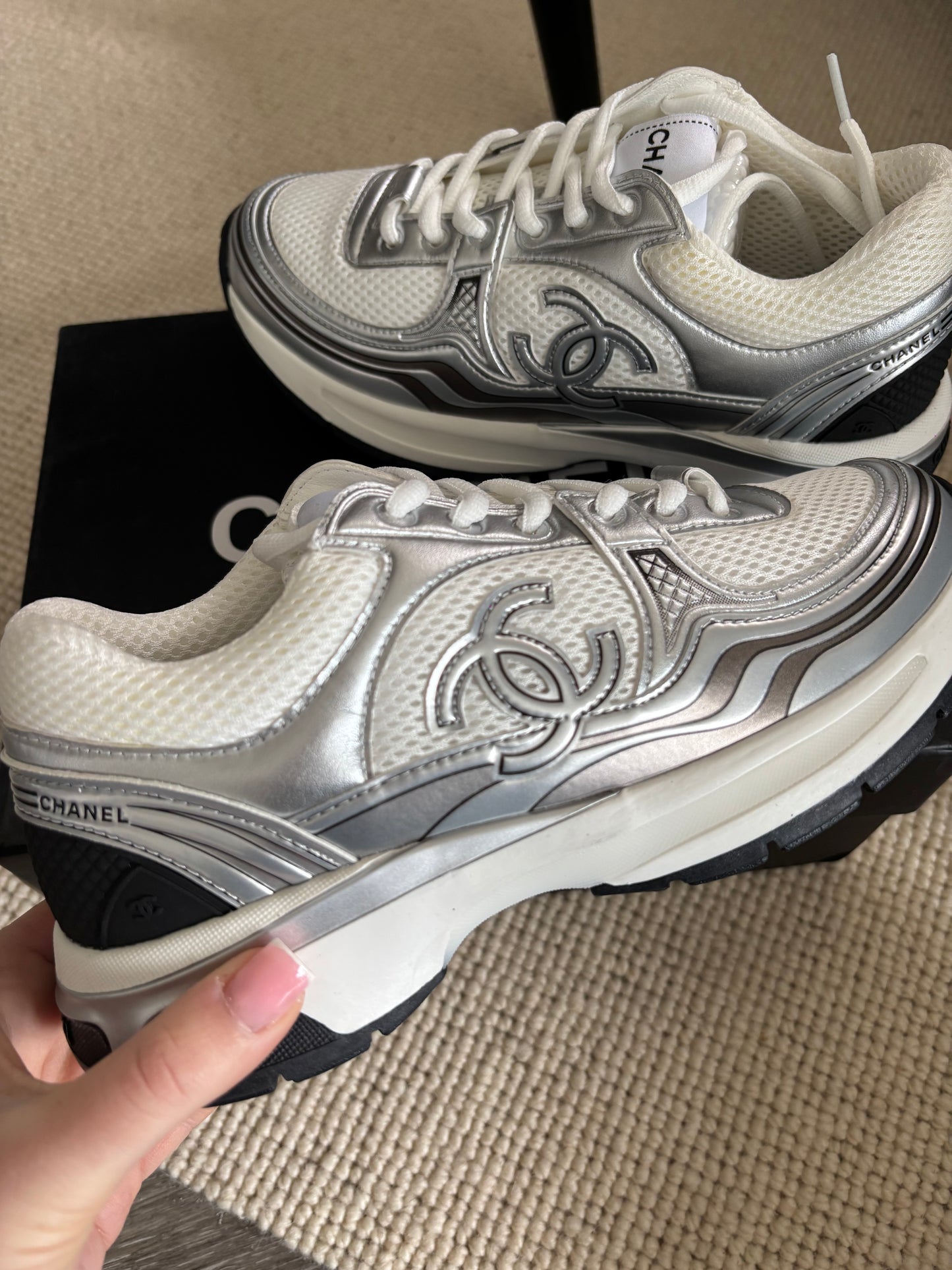 Silver c trainers no box -Rg
