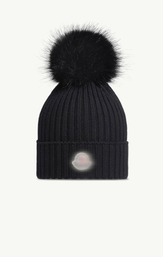 Black Pom Pom hat -Rg