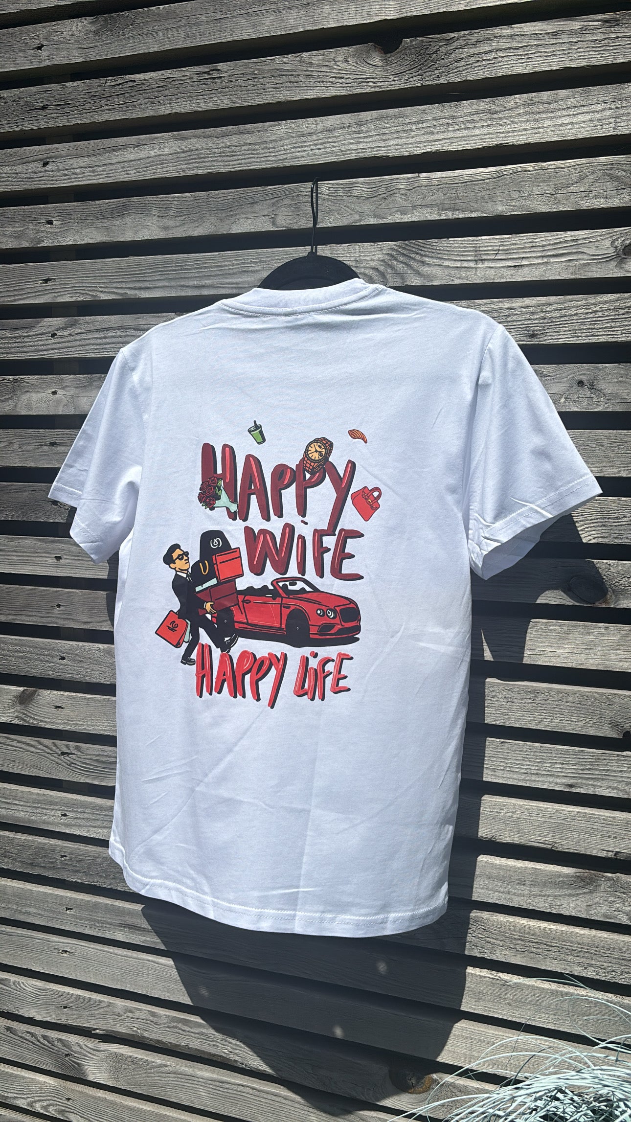 Happy wife happy life white top size small -Rg