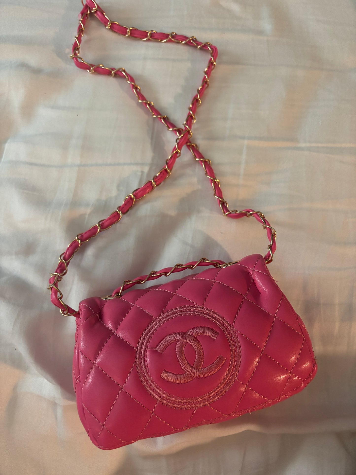 Hot pink mini c crossover bag -Rg