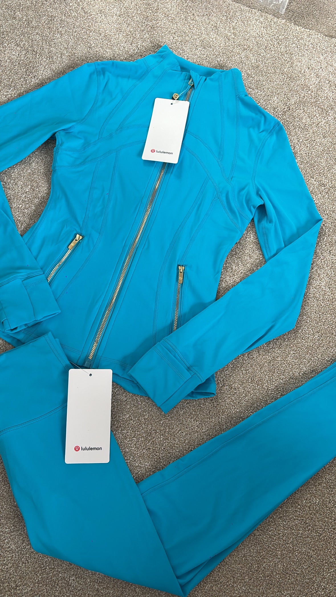 Bright blue and gold Lulu size 2/XS