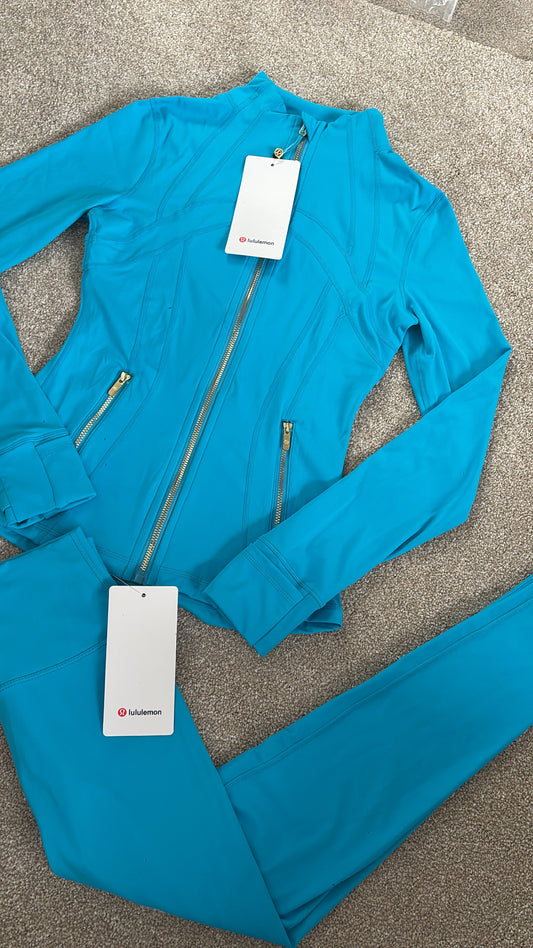 Bright blue and gold Lulu size 2/XS