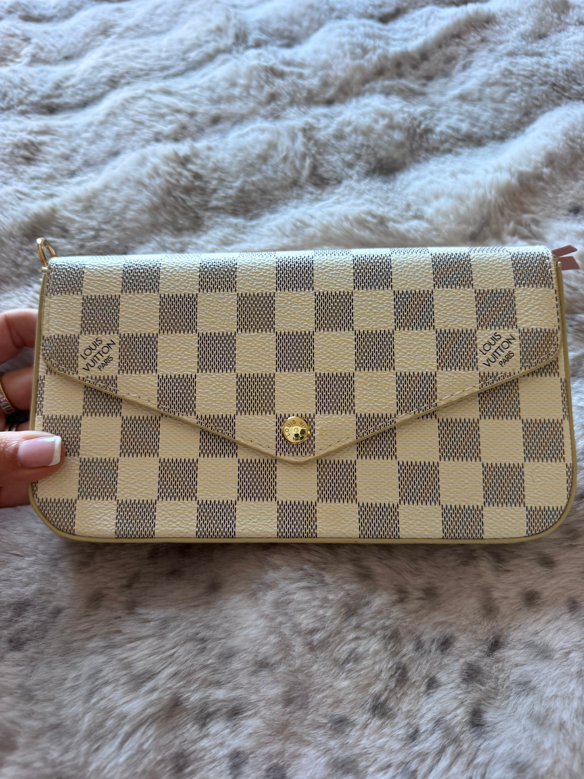 White Grid bag - with chain and purse AG