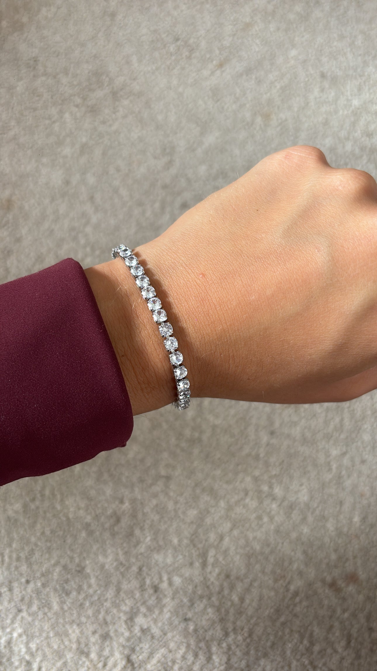 Bracelet with square gems -Rg