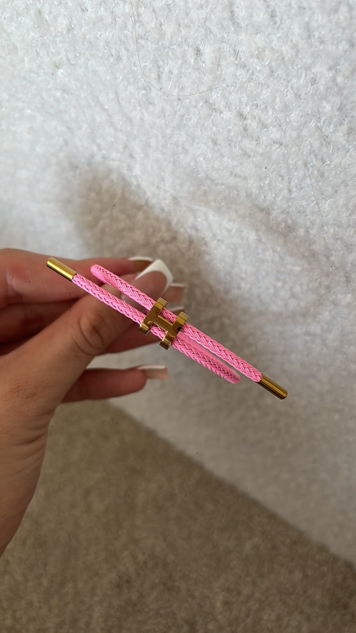 Hot pink and gold bracelet