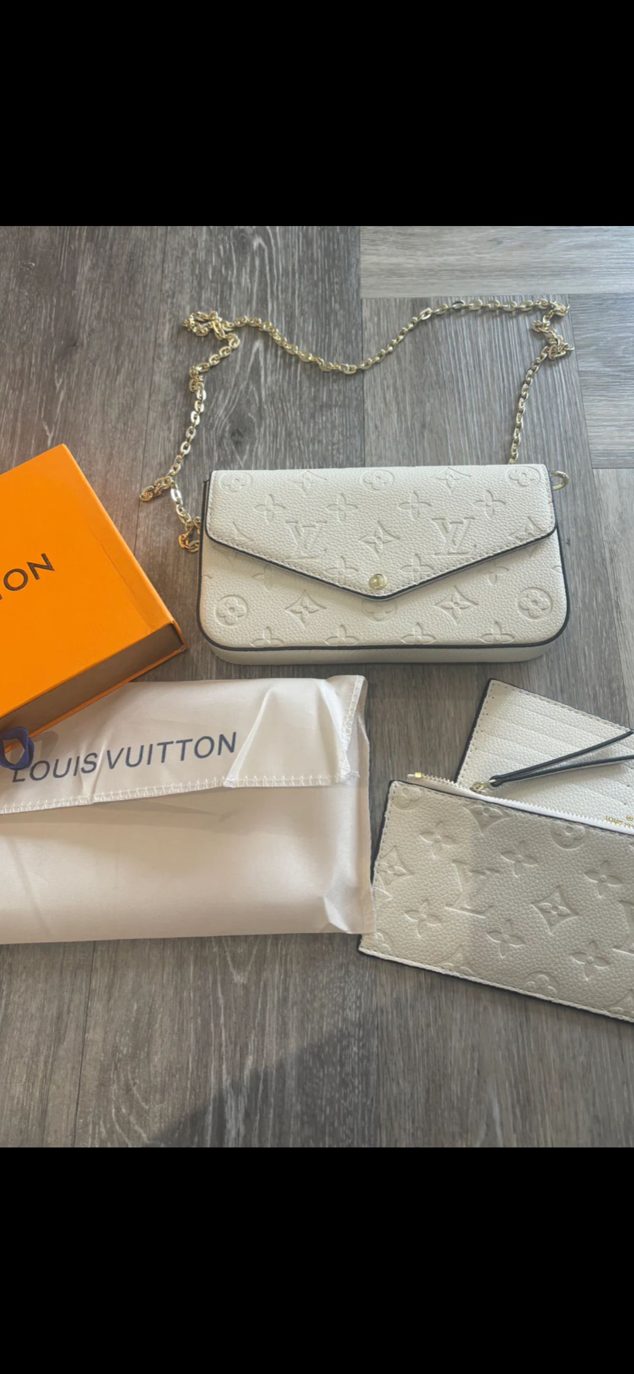 White flower crossover bag comes with box-Rg