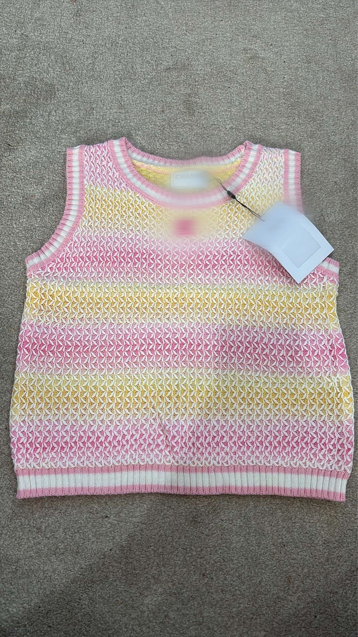 Pink and yellow cropped top