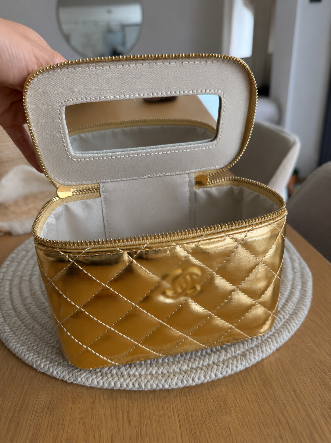 Gold Box bag with mirror - AG