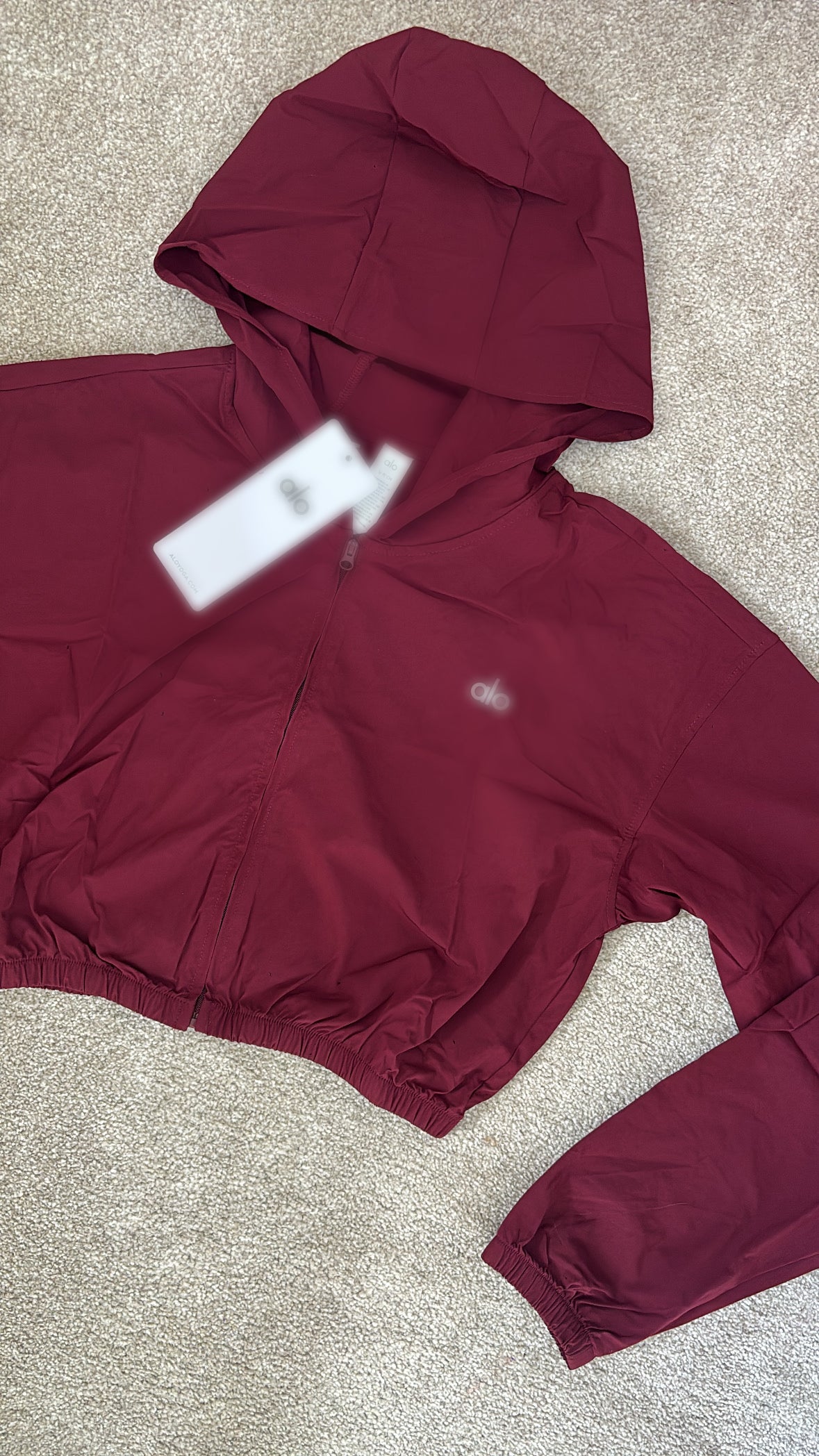 Burgundy A dryfit cropped jacket size S