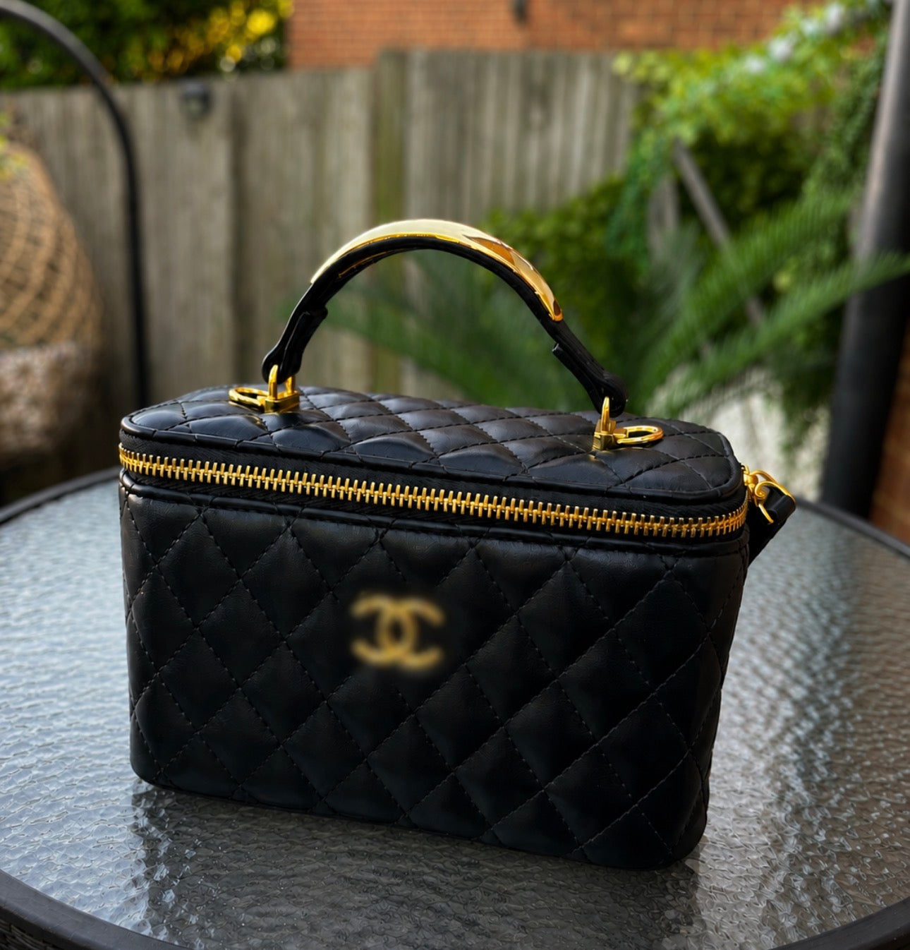 Black quilted box bag - AG