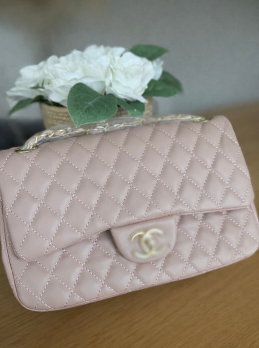 Dusky Pink Quilted Bag - AG