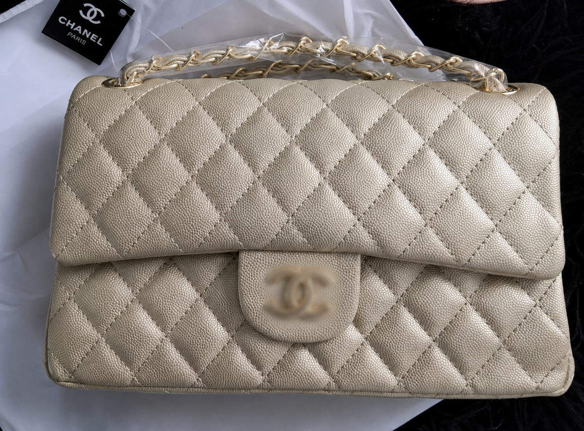 Gold Classic quilted bag - AG