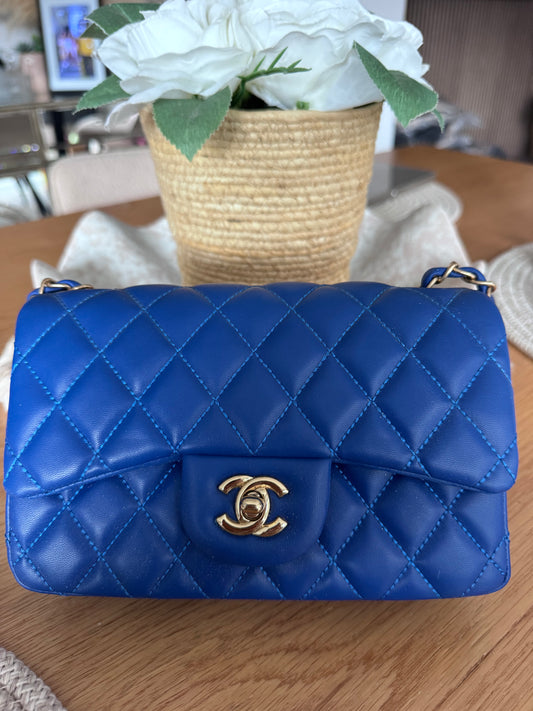 Blue quilted C Bag - AG
