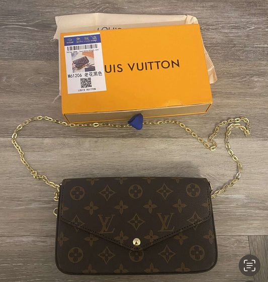 Brown Flower Crossover Bag