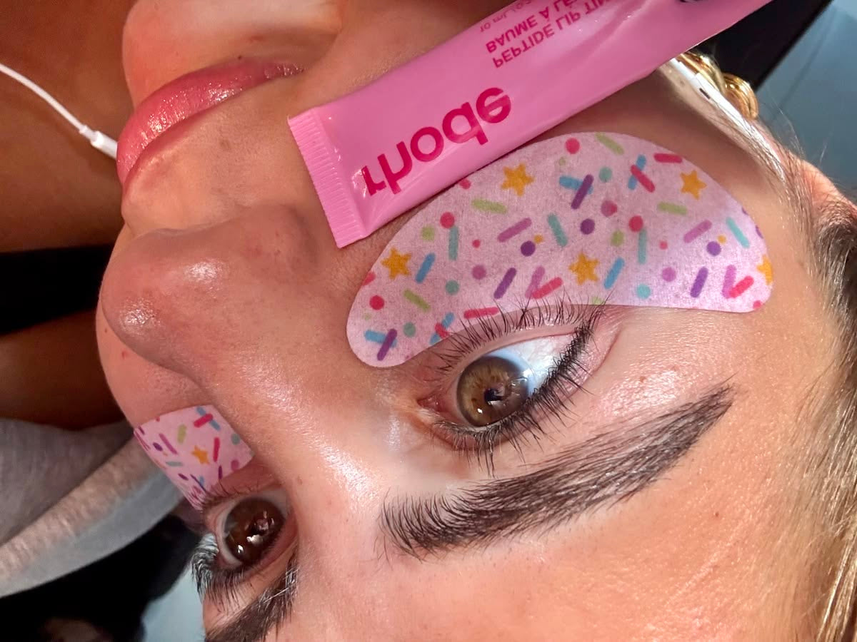 Pink sprinkle eye patches 3X -Rg